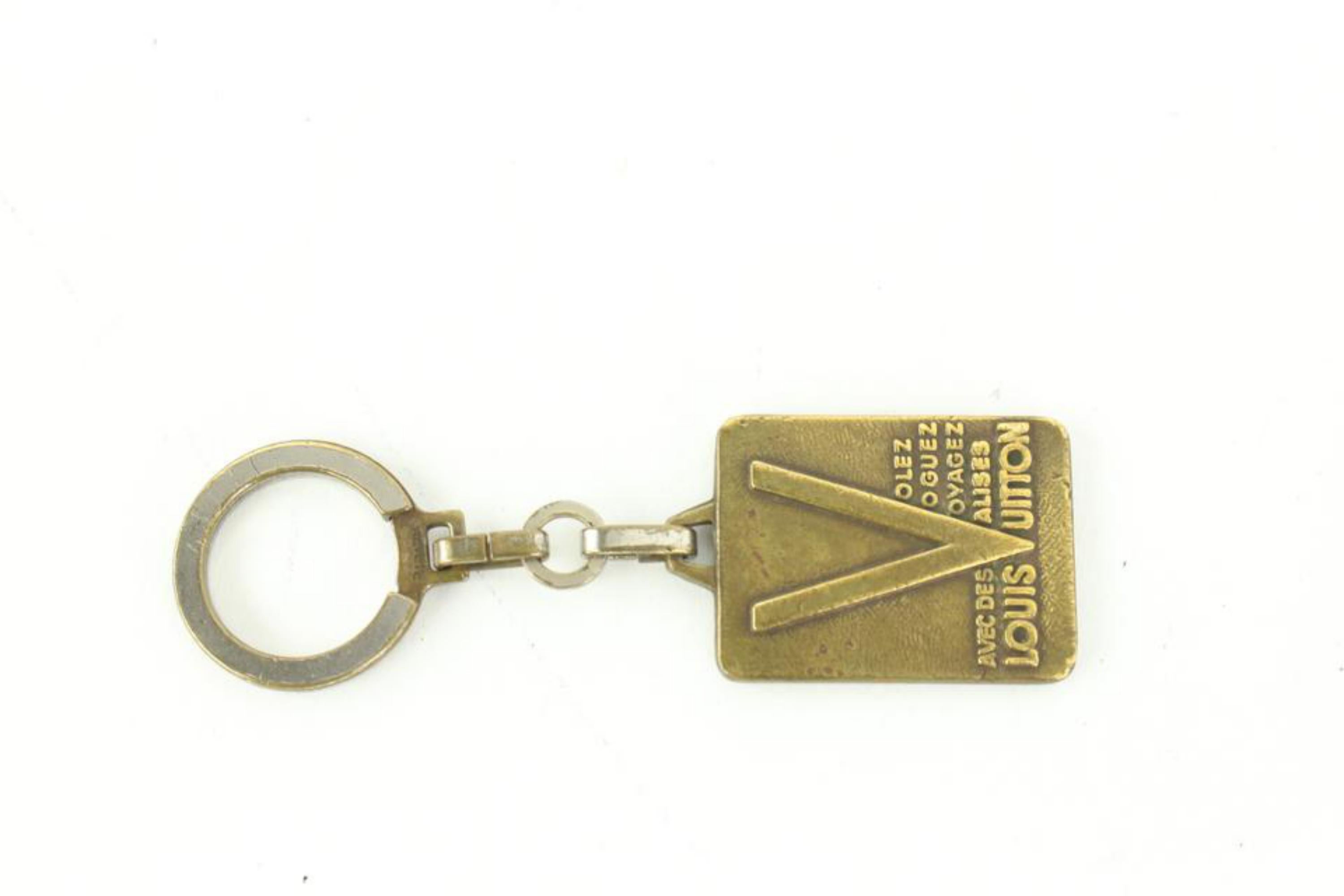 Brown Louis Vuitton Vintage Brass Gaston V Keychain Bag Charm Pendant 81lz52s