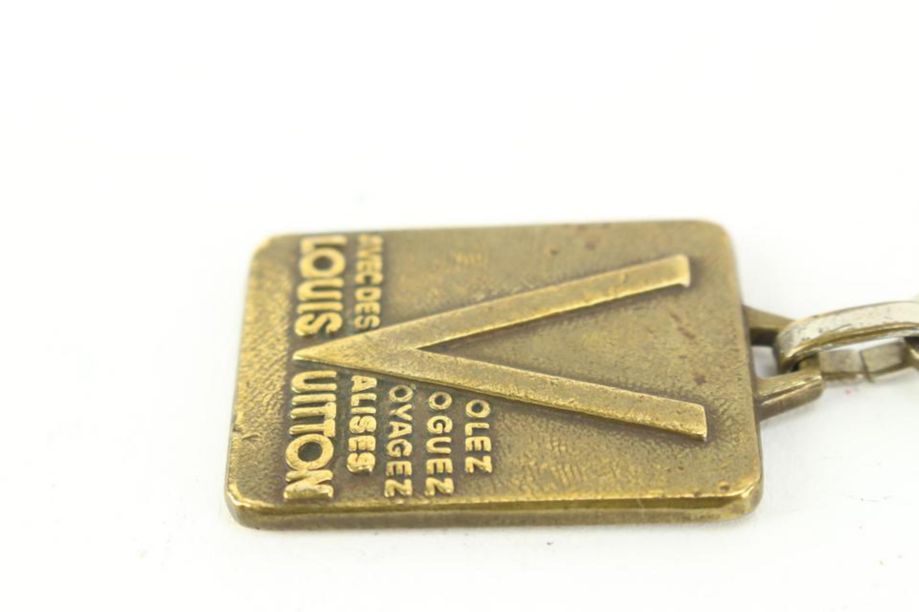 Louis Vuitton Vintage Brass Gaston V Keychain Bag Charm Pendant 81lz52s 1
