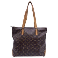 Louis Vuitton Vintage Brown Cabas Mezzo Monogramm Canvas Tote Bag