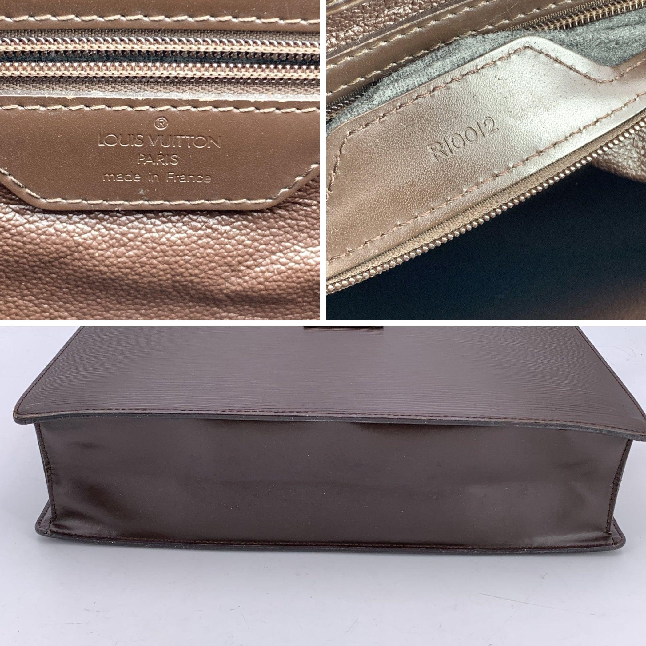 Louis Vuitton Vintage Brown Epi Leather Sac Plat GM Shopping Tote Bag In Good Condition For Sale In Rome, Rome