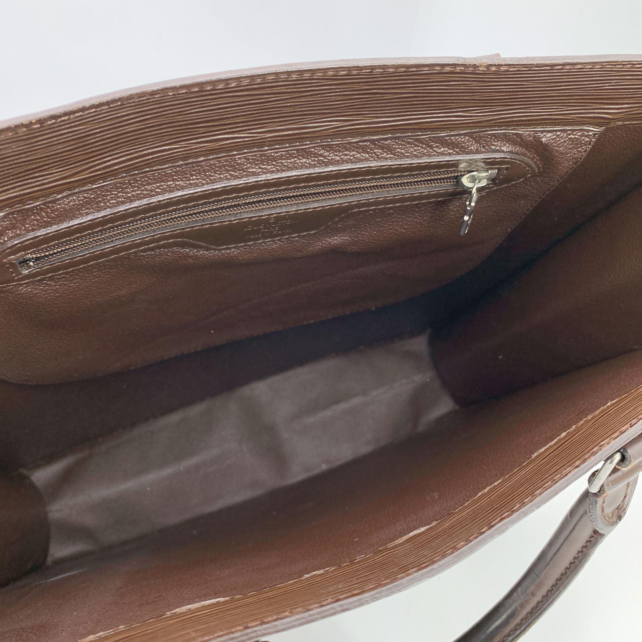 Louis Vuitton Vintage Brown Epi Leather Sac Plat GM Shopping Tote Bag For Sale 1