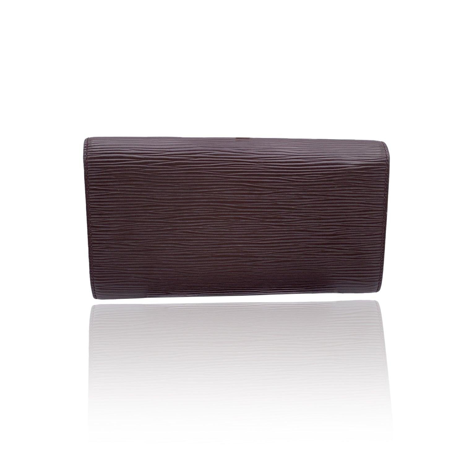 Black Louis Vuitton Vintage Brown Epi Leather Sarah Continental Wallet