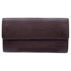 Louis Vuitton Vintage Brown Leather Sarah Continental Long Wallet