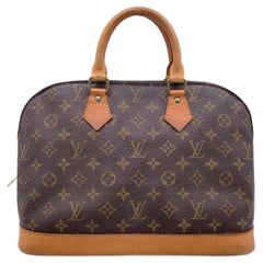 Braune Monogrammierte Alma Top Handle Bag von Louis Vuitton aus Segeltuch