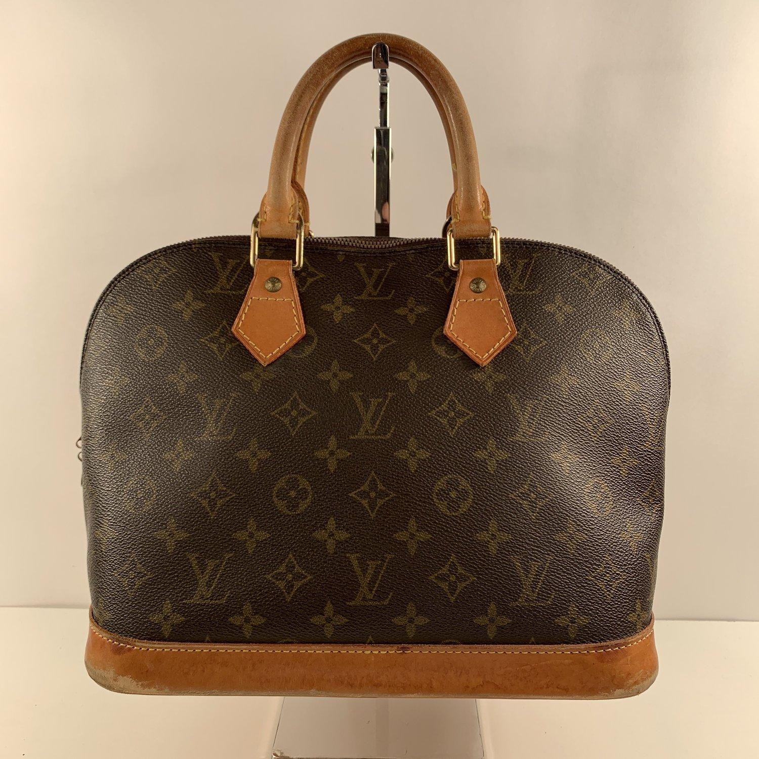 Louis Vuitton Vintage Brown Monogram Canvas Alma Top Handle Handbag In Excellent Condition In Rome, Rome