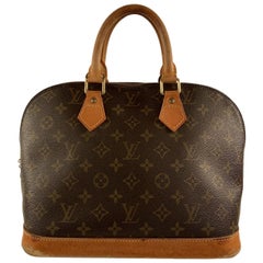 Louis Vuitton Vintage Brown Monogram Canvas Alma Top Handle Handbag