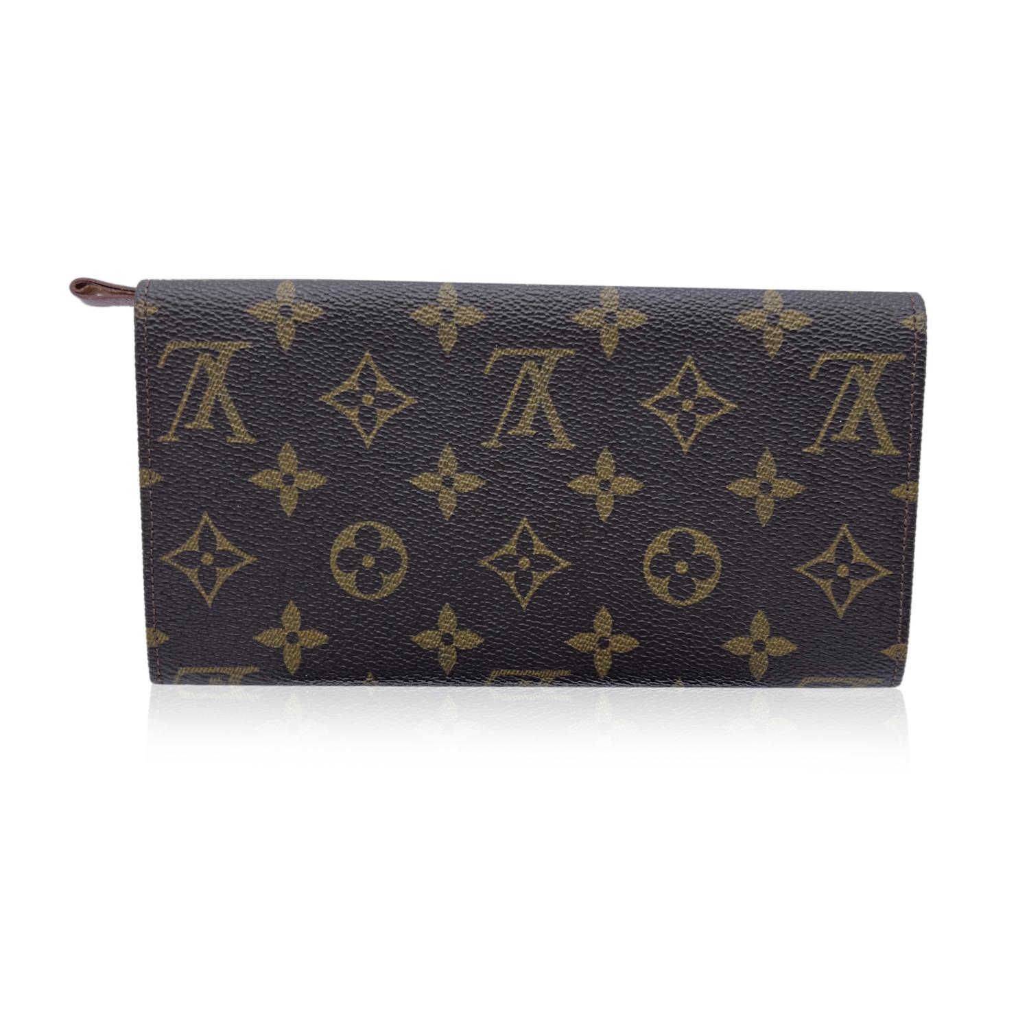 Louis Vuitton Vintage Brown Monogram Canvas Emilie Continental Wallet In Good Condition In Rome, Rome