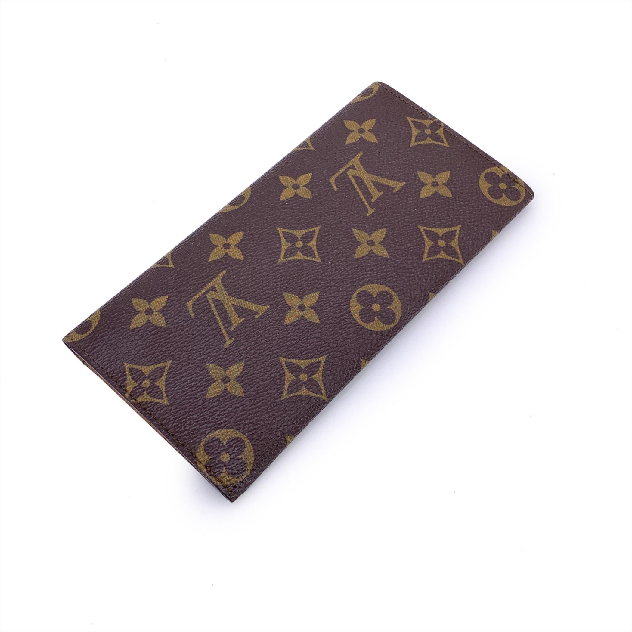 Louis Vuitton Vintage Brown Monogramm Canvas lange Bifold Bill Brieftasche (Schwarz) im Angebot