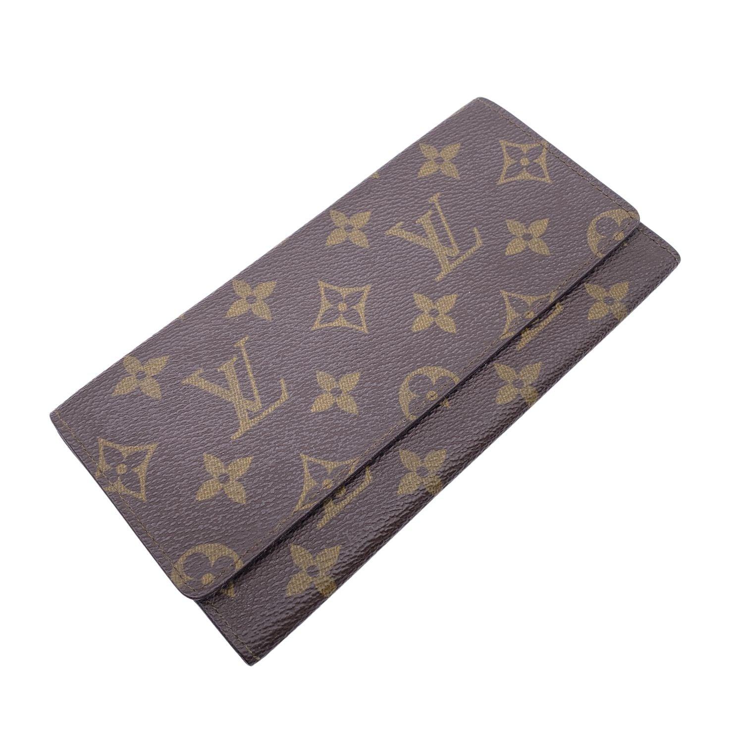 Louis Vuitton Vintage Brown Monogram Canvas Long Bifold Bill Wallet In Excellent Condition In Rome, Rome