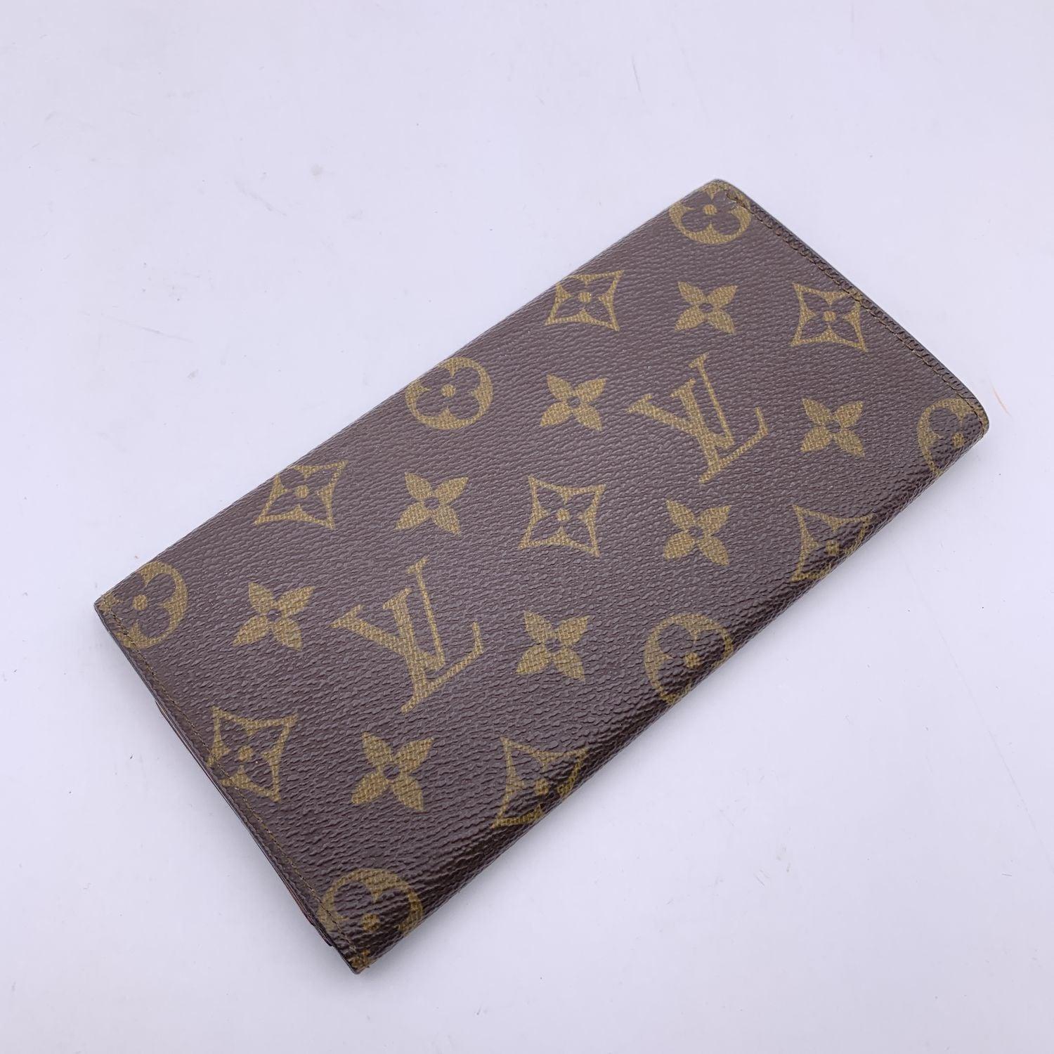 Women's Louis Vuitton Vintage Brown Monogram Canvas Long Bifold Bill Wallet