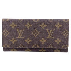 Louis Vuitton Vintage Brown Monogram Canvas Long Bifold Bill Wallet