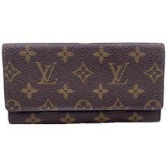 Louis Vuitton Vintage Brown Monogram Canvas Long Bifold Bill Wallet