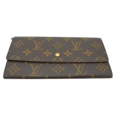 Louis Vuitton Vintage Brown Monogram Canvas Long Flap Wallet