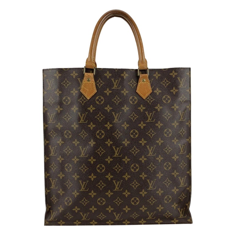 Louis Vuitton Vintage Brown Monogram Canvas Sac Plat GM Tote Bag For ...