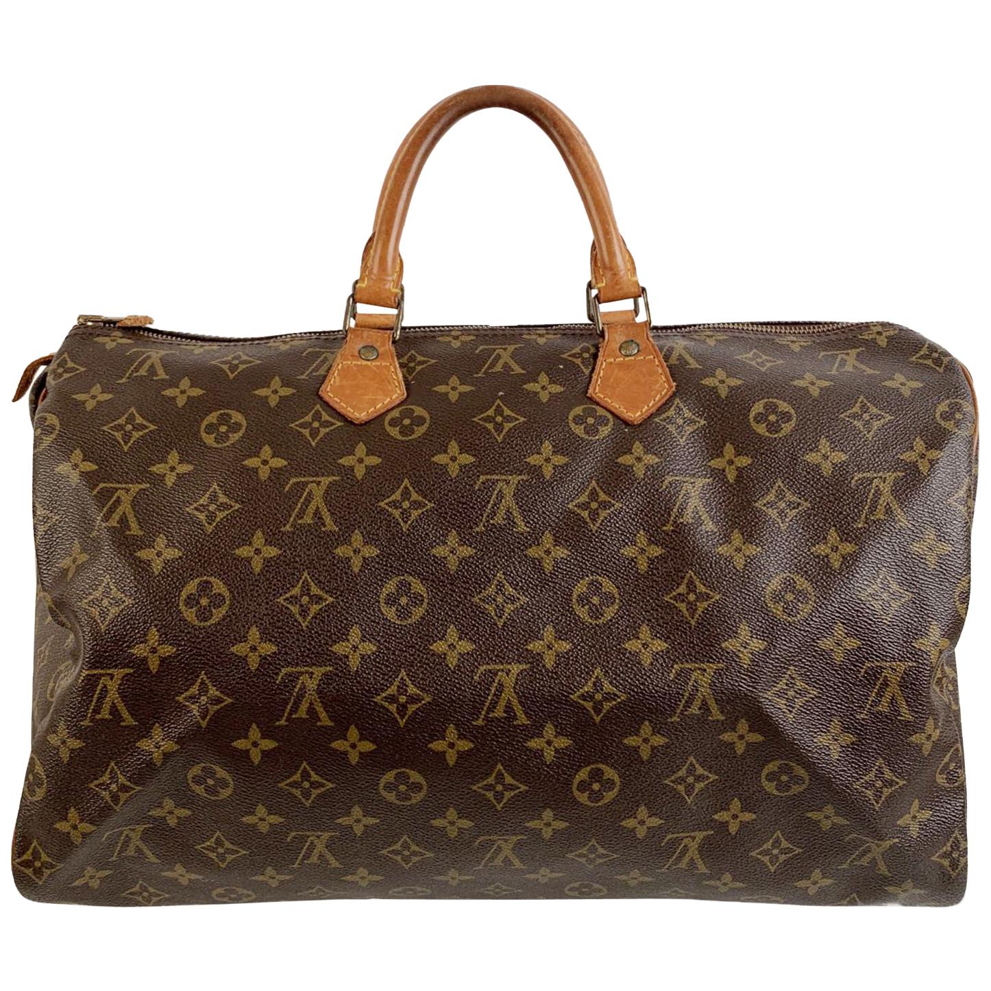 Louis Vuitton - Sac Speedy 40 vintage en toile marron avec monogramme