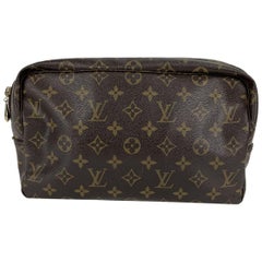 Louis Vuitton Brown Rare Vintage Monogram Toiletey Pouch 15 10la520  Cosmetic Bag