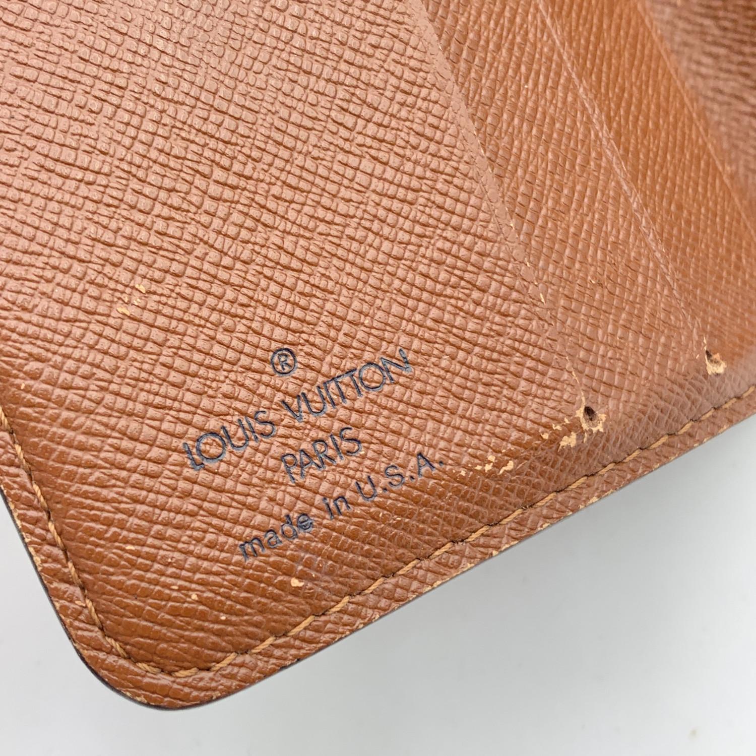Louis Vuitton Vintage Brown Monogram Canvas Zip Compact Wallet For Sale 1