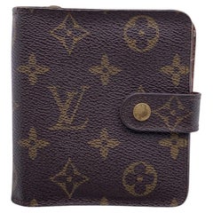 Louis Vuitton Vintage Brown Monogram Canvas Zip Compact Wallet