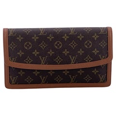 Louis Vuitton Vintage Brown Monogram Clutch Pochette Dame Bag