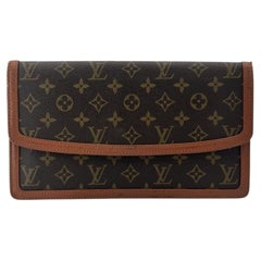 Louis Vuitton Vintage Brown Monogram Dame Clutch Bag GM M51810