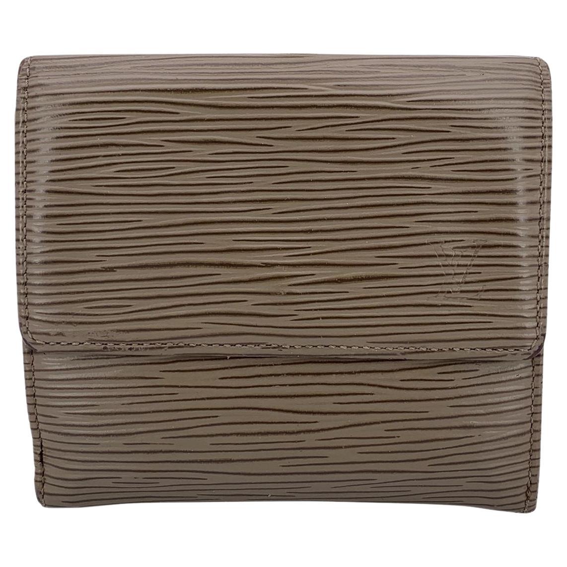 Louis Vuitton Vintage Brown Mud Epi Leather Elise Compact Wallet For Sale