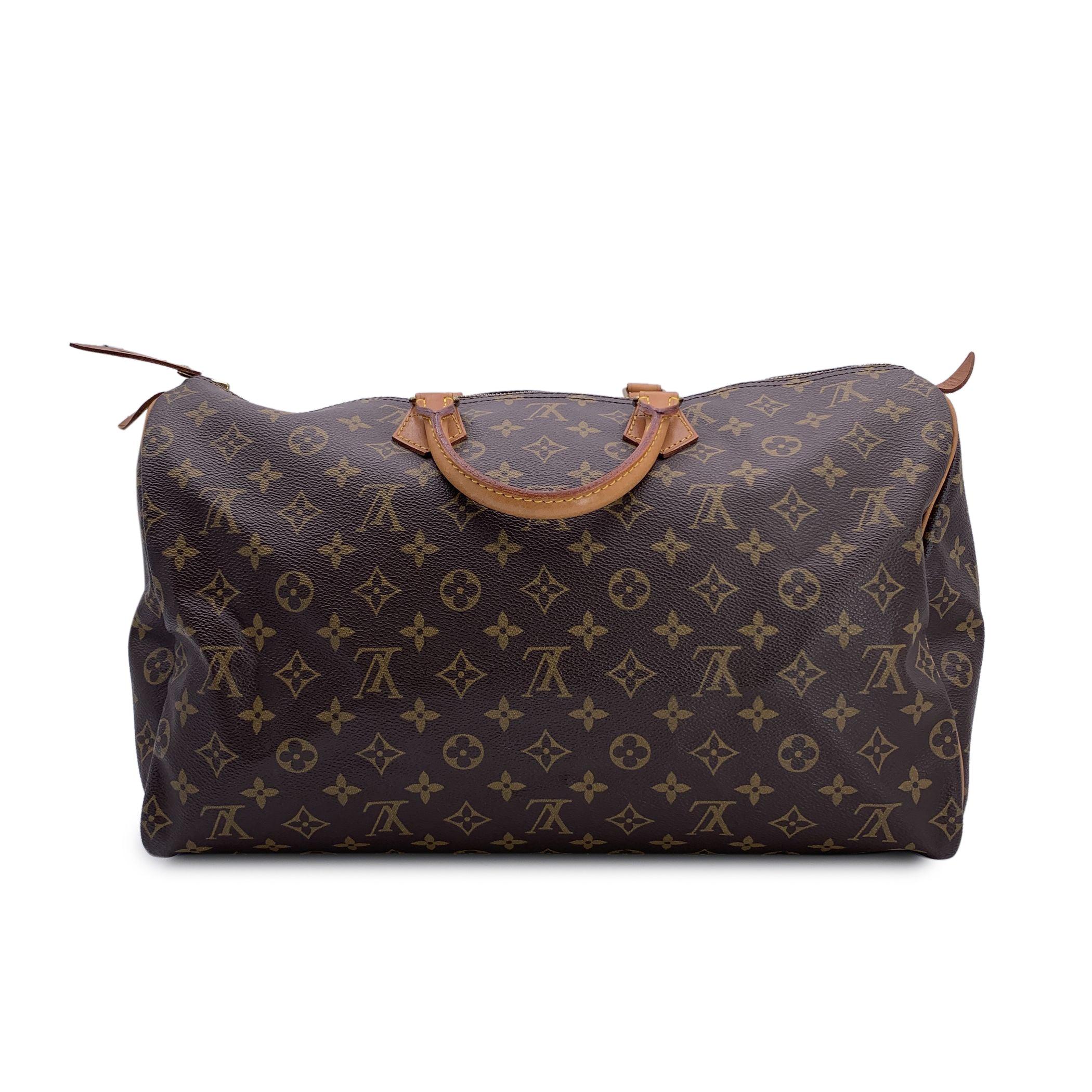 Black Louis Vuitton Vintage Canvas Monogram Speedy 40 Bag Satchel