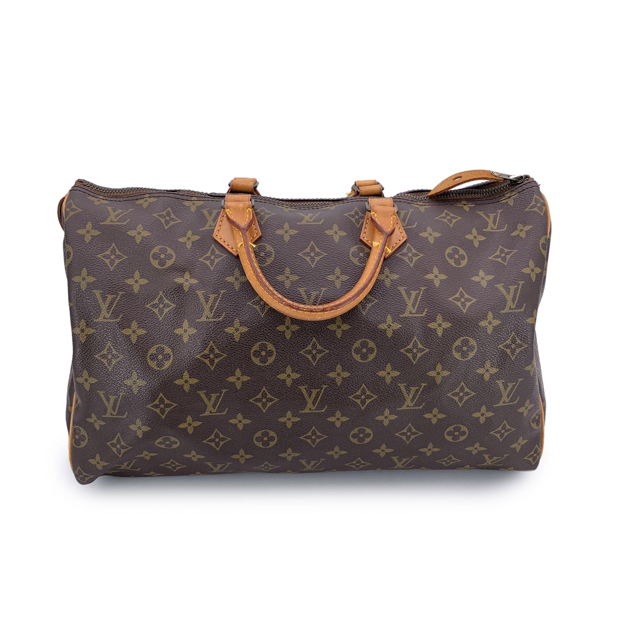Louis Vuitton Vintage Canvas Monogram Speedy 40 Bag Satchel Negro en venta
