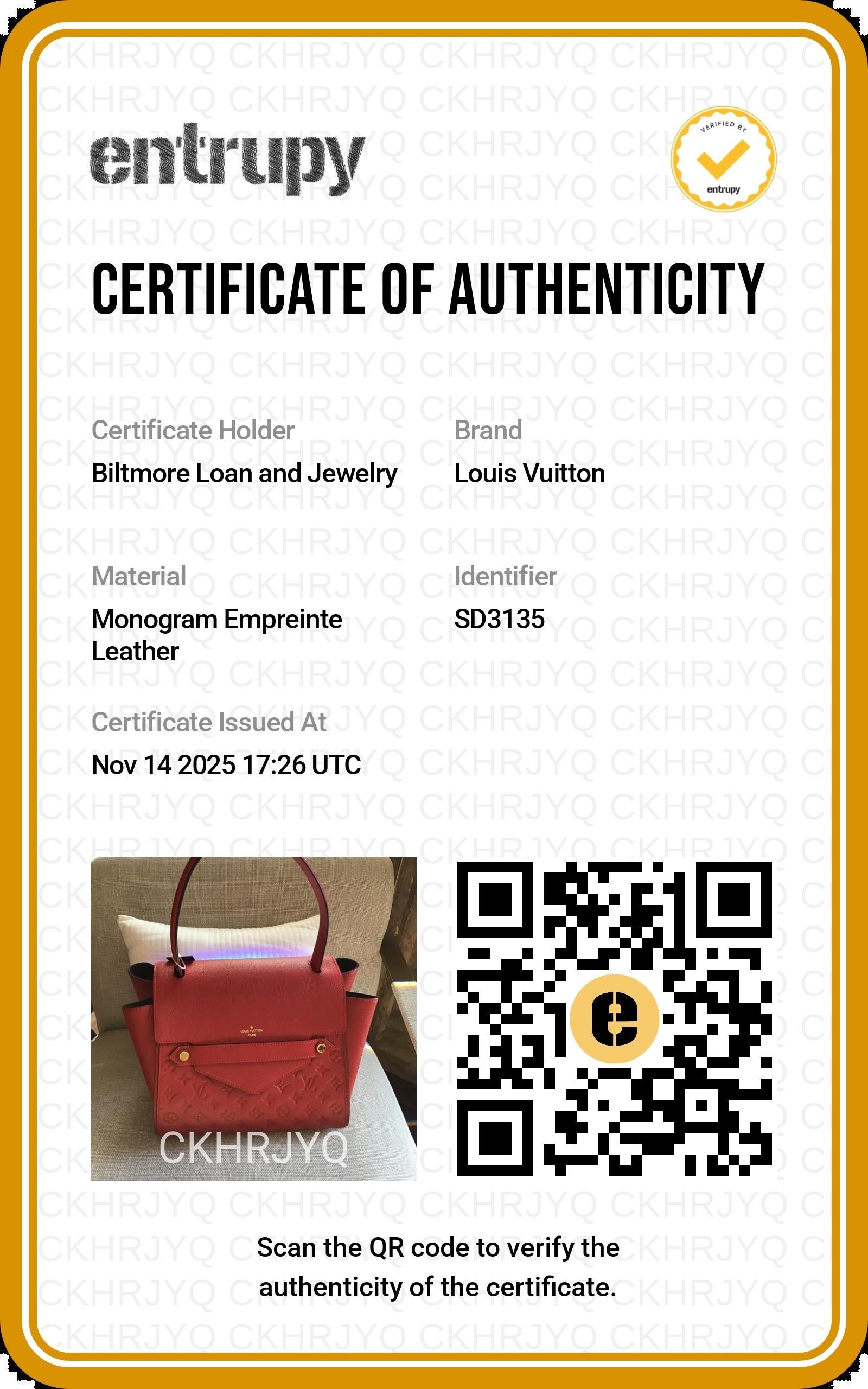 Louis Vuitton Vintage Cherise Empreinte Trocadero Top Handle Bag en vente 9