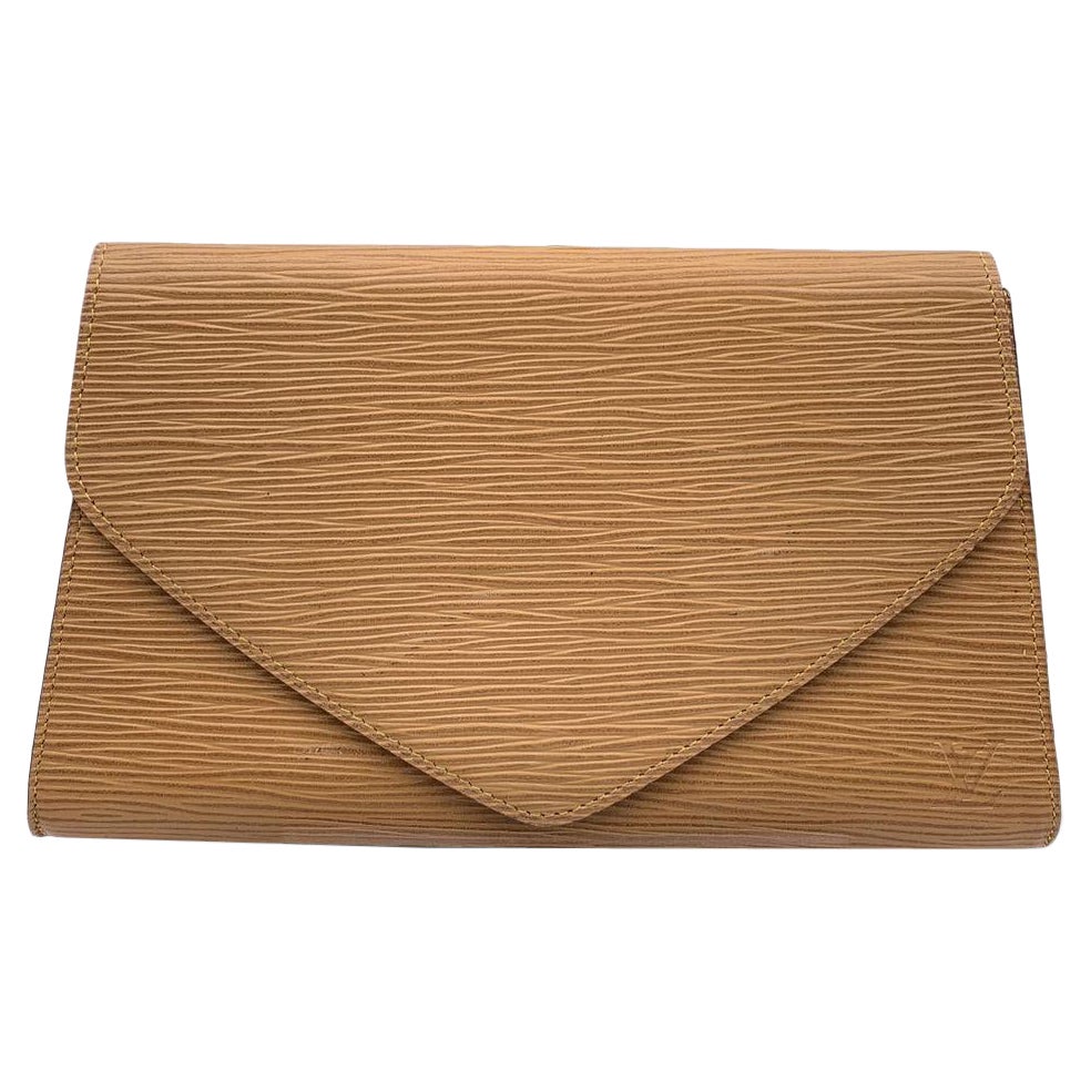 Louis Vuitton Vintage Cream Epi Leather Art Deco PM Clutch Bag