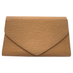 Louis Vuitton Vintage Cream Epi Leather Art Deco PM Clutch Bag