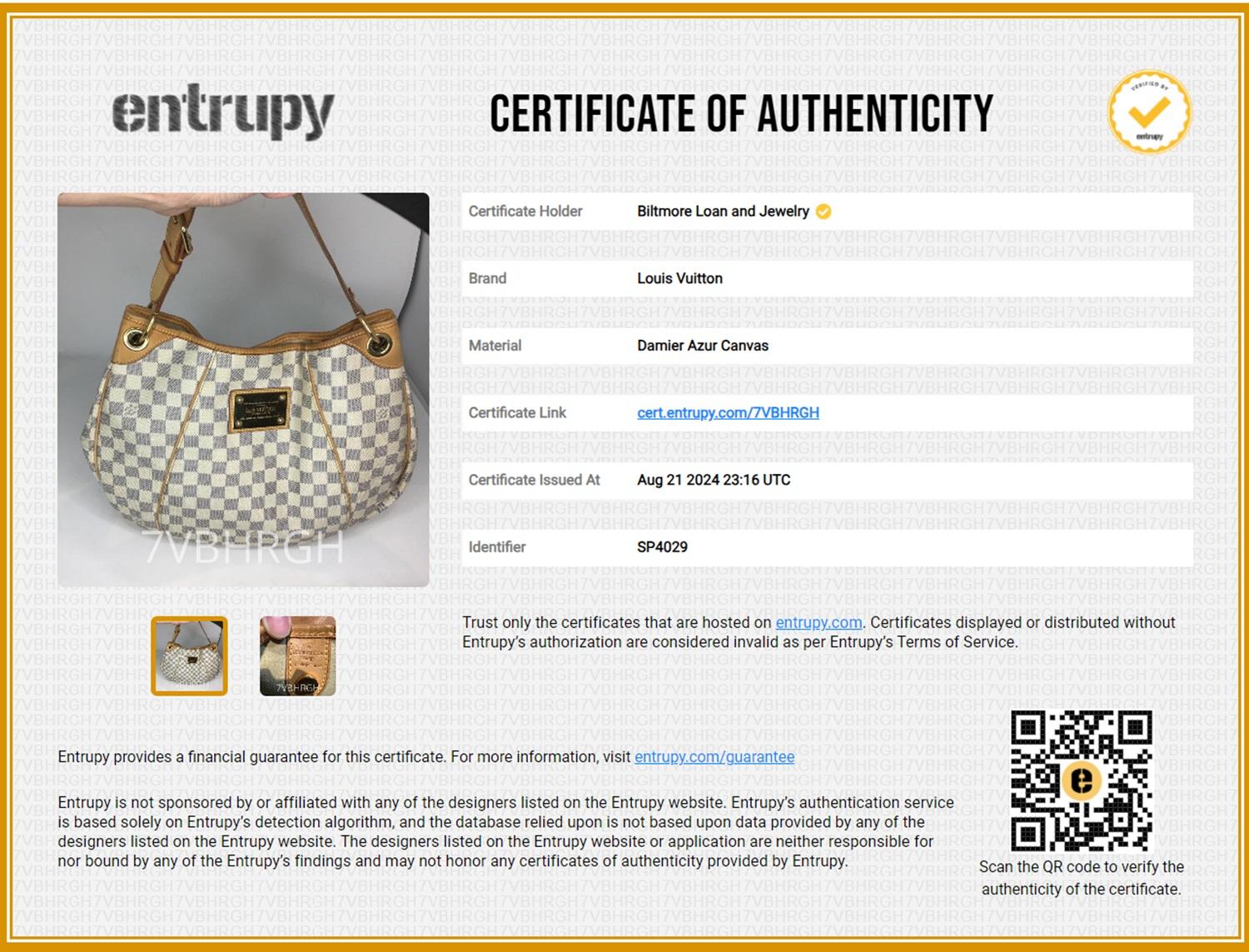 Louis Vuitton Vintage Damier Azur Galleria GM 7