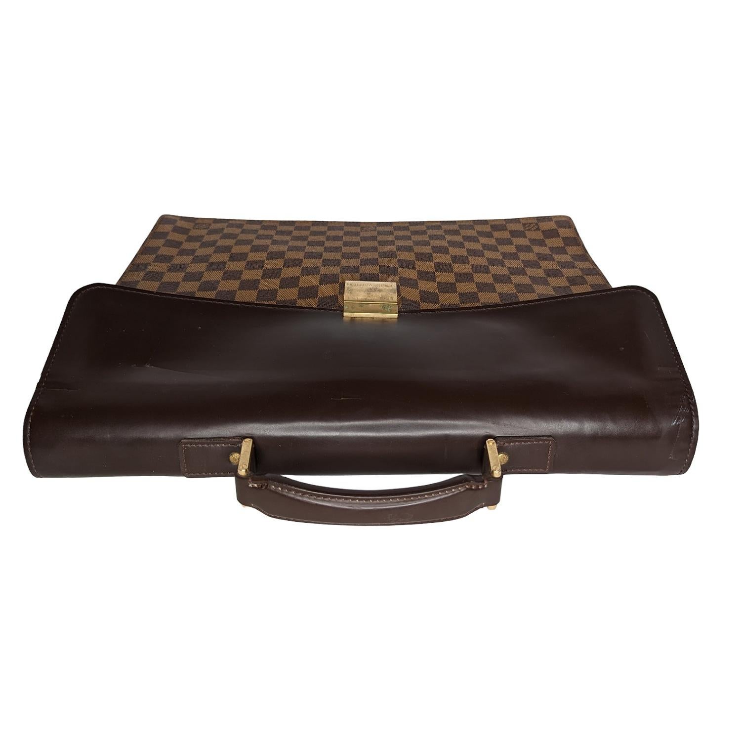 Men's Louis Vuitton Vintage Damier Ebene Altona Briefcase For Sale
