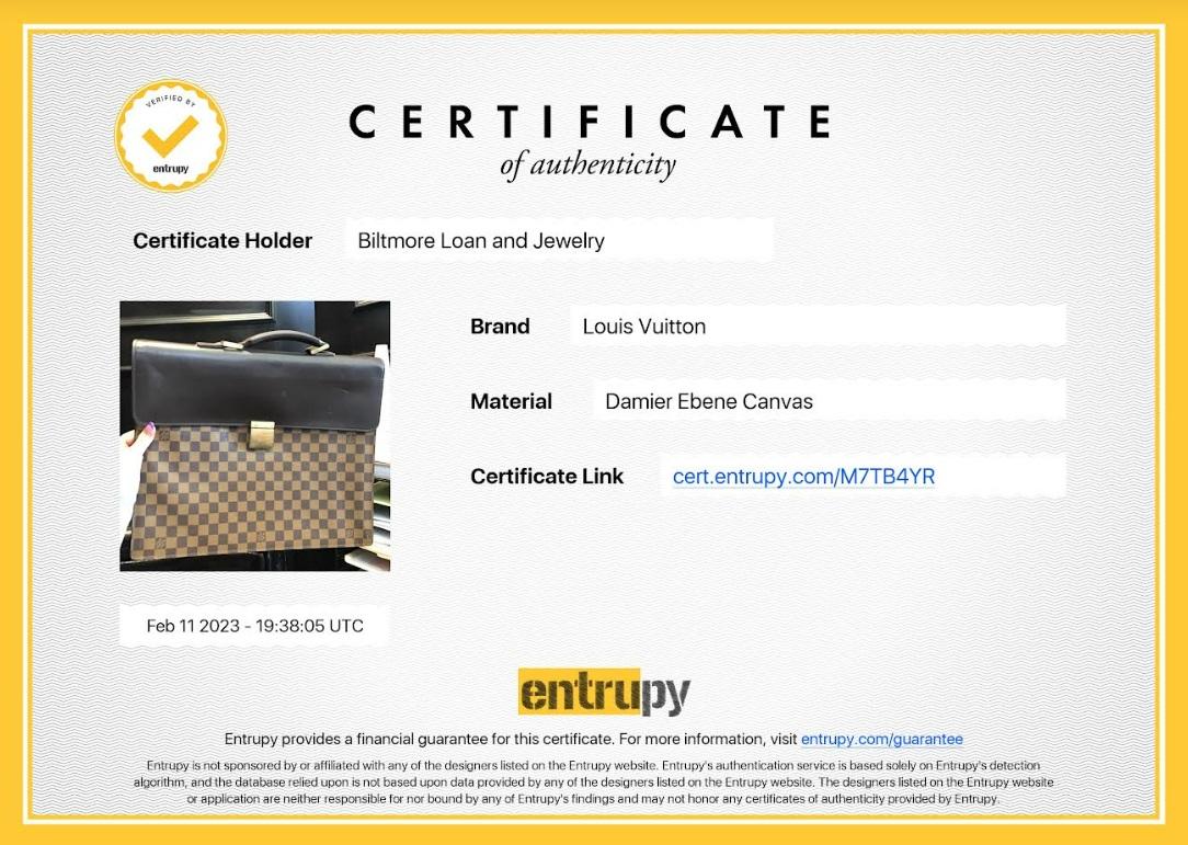 Louis Vuitton Vintage Damier Ebene Altona Briefcase For Sale 3
