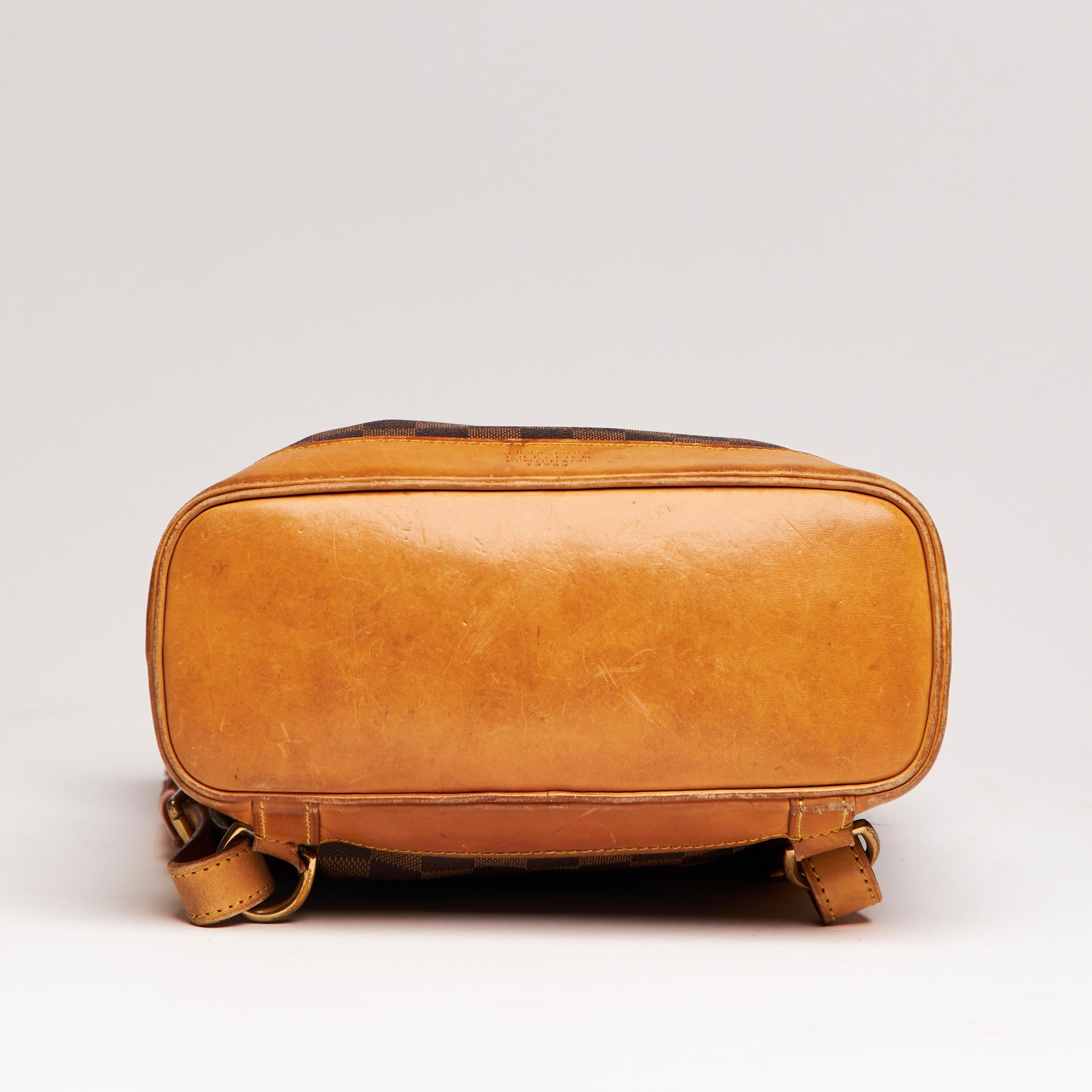 Brown Louis Vuitton Vintage Damier Ebene Backpack (2007)