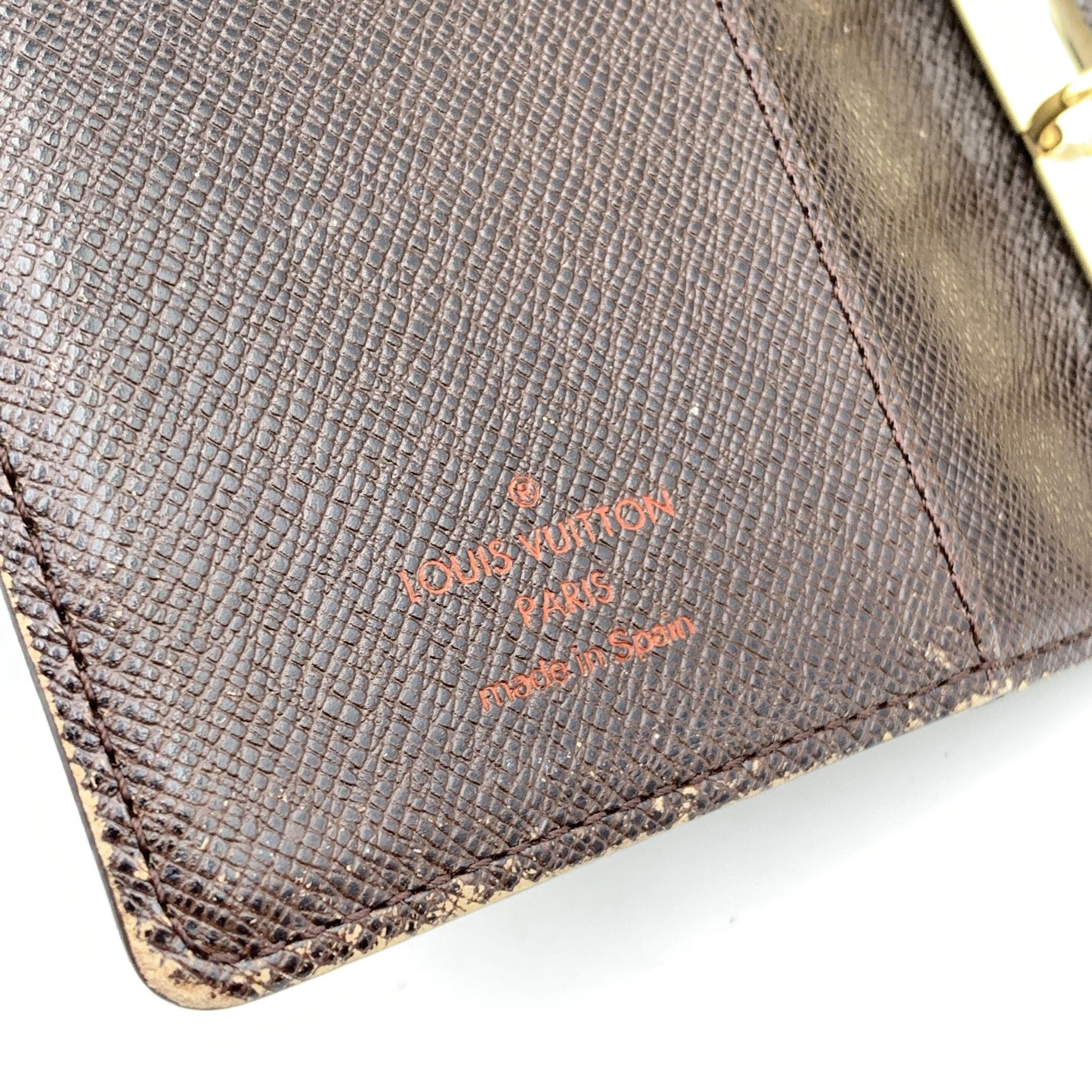 Louis Vuitton Vintage Damier Ebene Canvas 6 Ring Agenda Cover PM For Sale 2