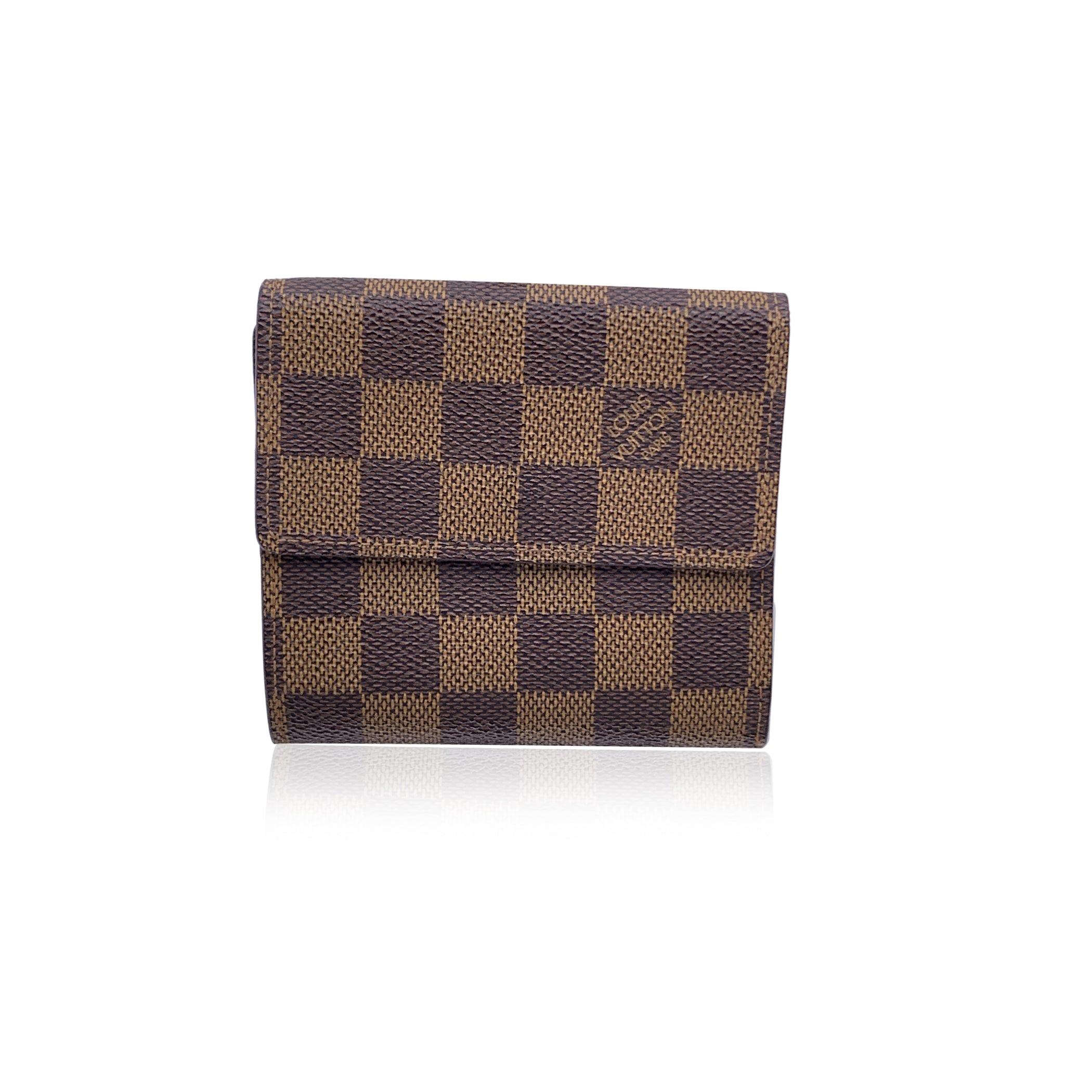 Louis Vuitton Vintage Damier Ebene Canvas Elise Square Compact Wallet In Good Condition In Rome, Rome