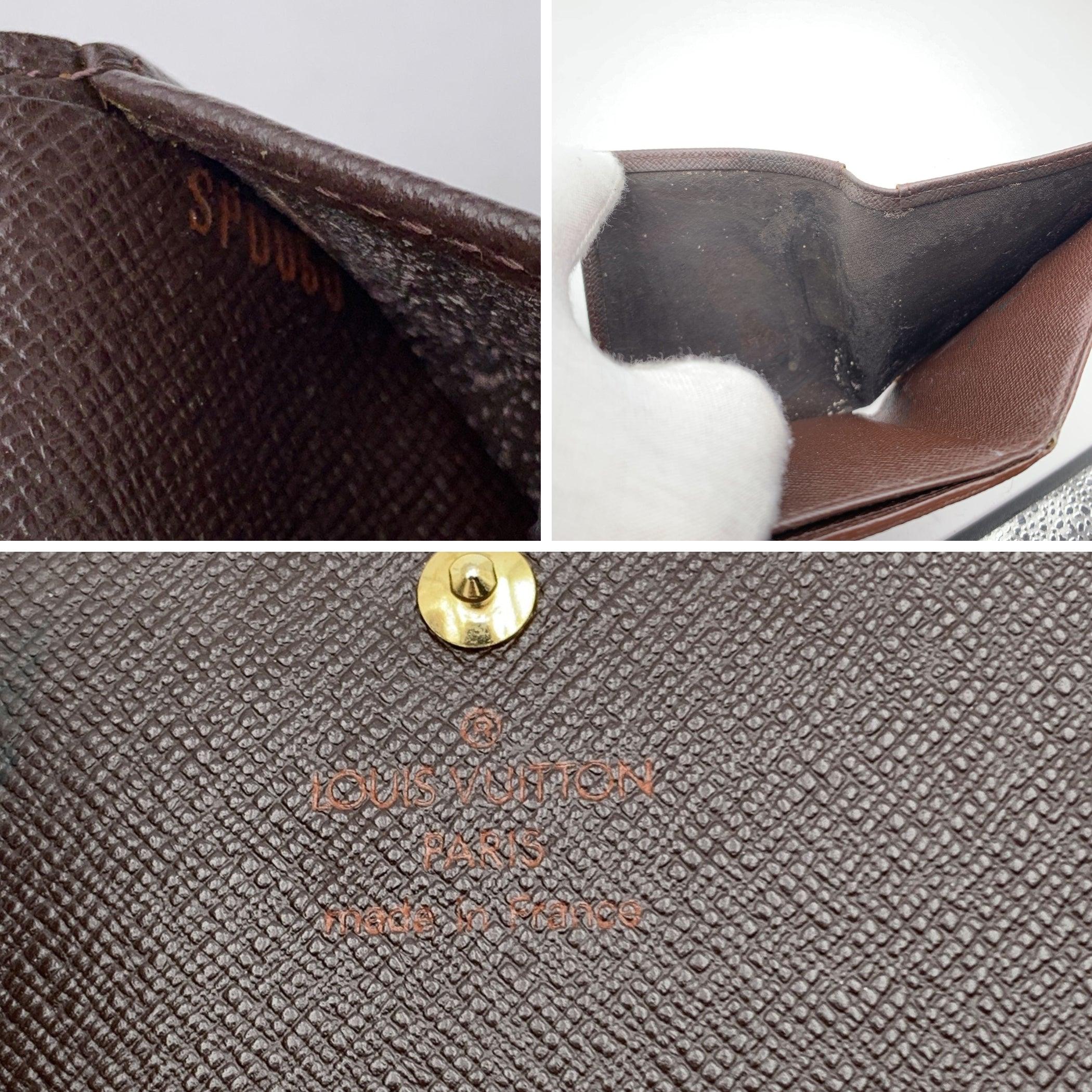 Louis Vuitton Vintage Damier Ebene Canvas Elise Square Compact Wallet 2