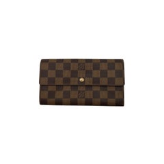 Louis Vuitton Vintage Damier Ebene Canvas Sarah Long Wallet