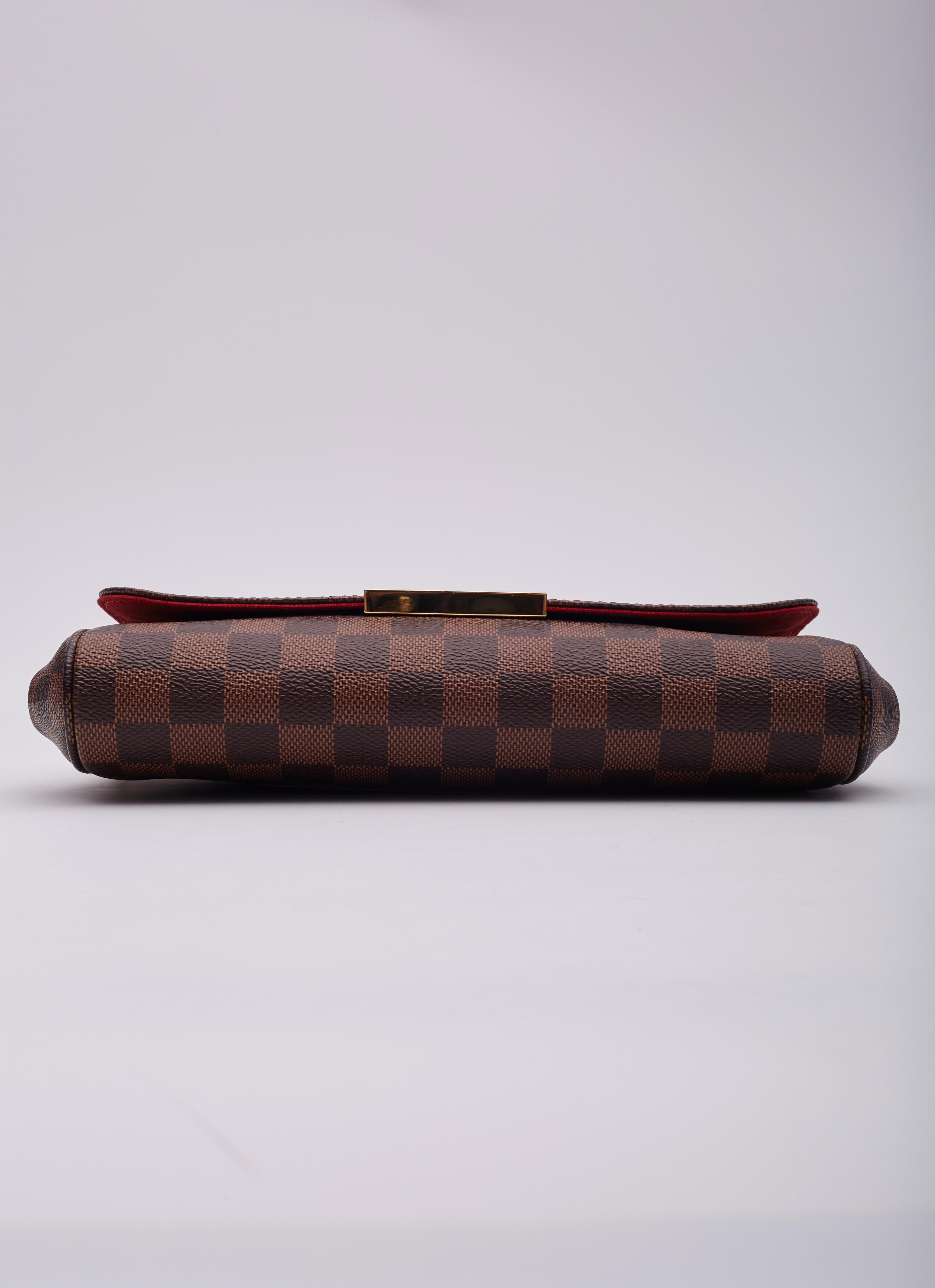 Louis Vuitton Vintage Damier Ebene Favorite Shoulder Bag Pristine 1