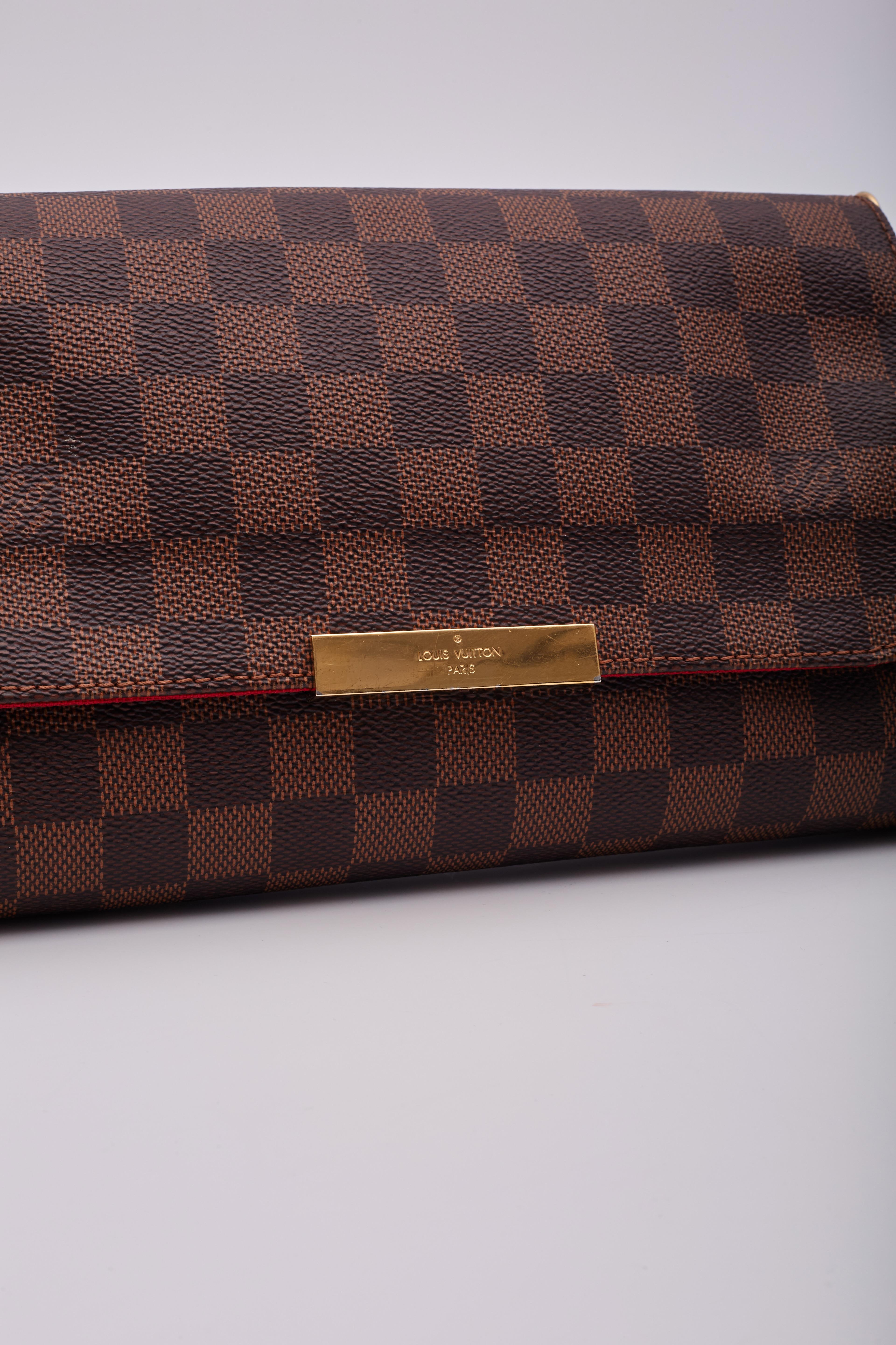 Louis Vuitton Vintage Damier Ebene Favorite Shoulder Bag Pristine 4
