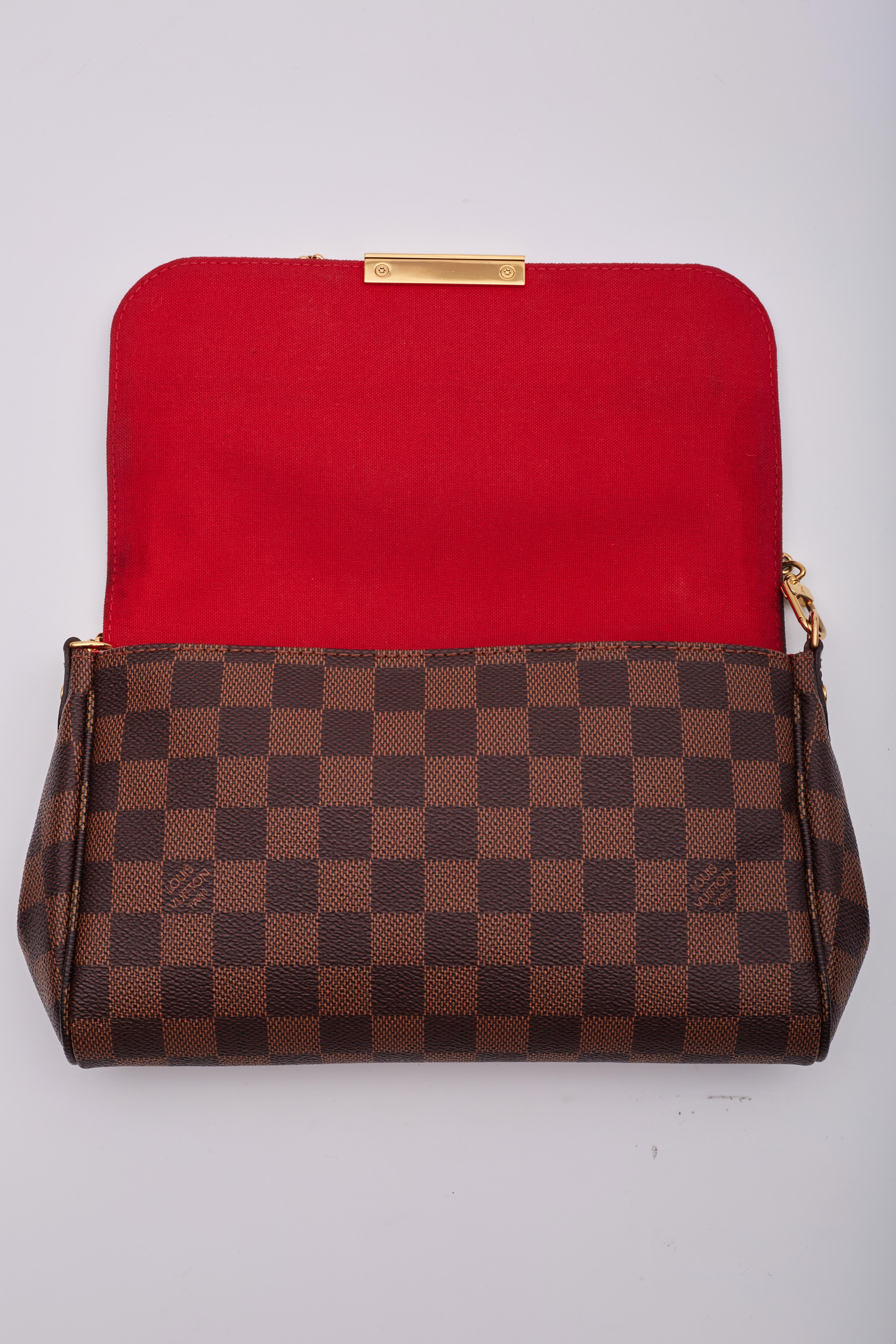 Louis Vuitton Vintage Damier Ebene Favorite Shoulder Bag Pristine 5