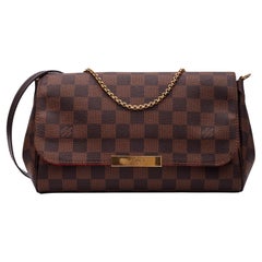 Louis Vuitton Vintage Damier Ebene Favorite Shoulder Bag Pristine