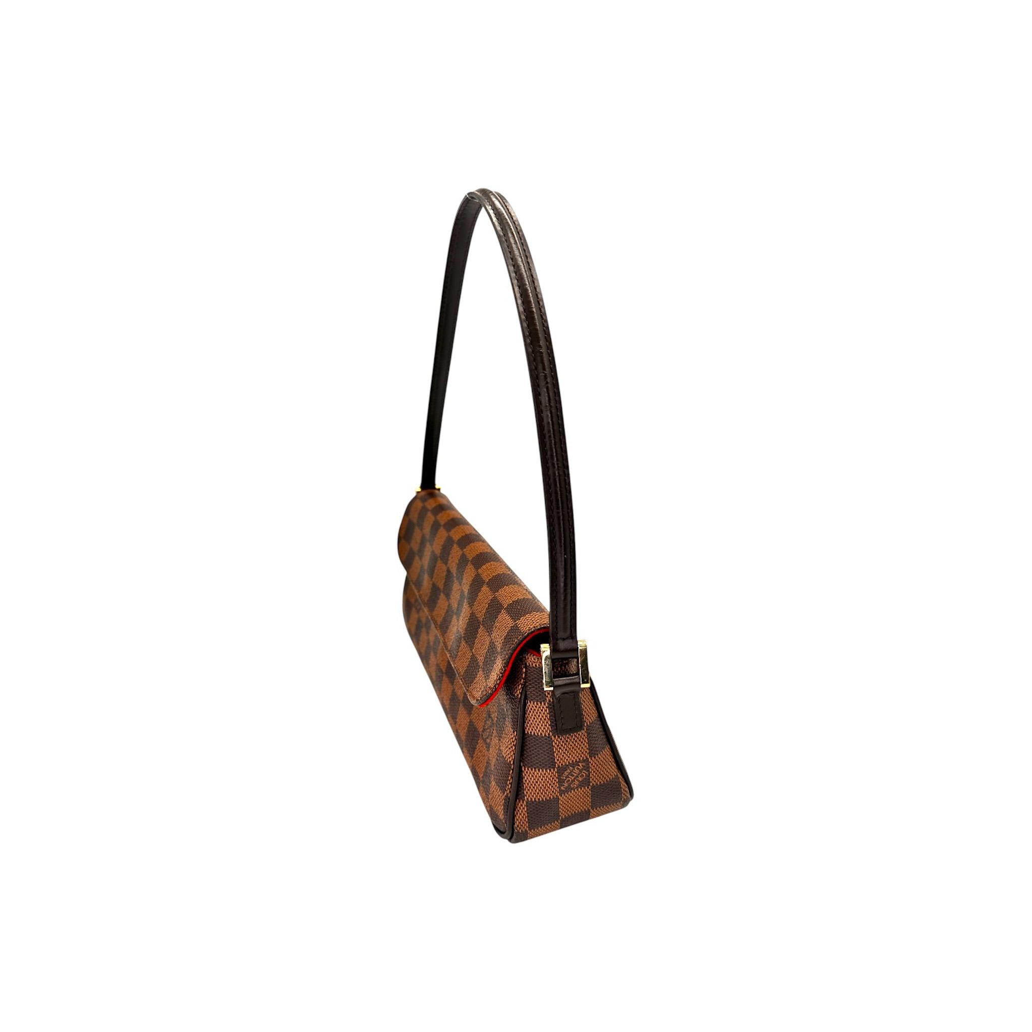 Noir Louis Vuitton Vintage Damier Ebene Recoleta Shoulder Bag en vente