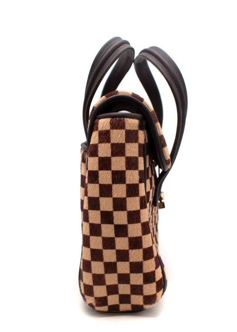 Louis Vuitton Vintage Damier Sauvage Lionne Brown Calf Hair Bag In New Condition For Sale In London, GB