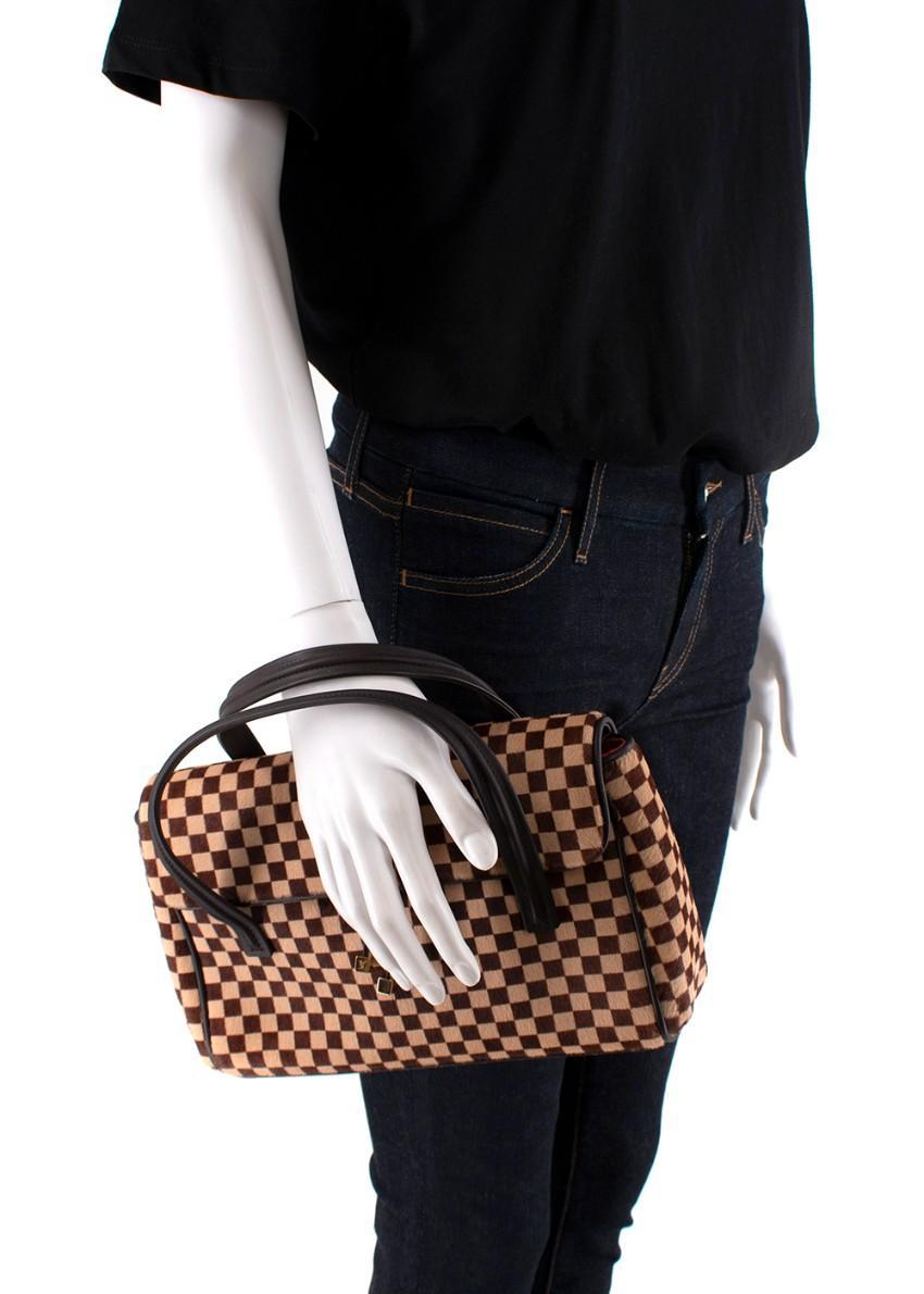 Black Louis Vuitton Vintage Damier Sauvage Lionne Brown Calf Hair Bag