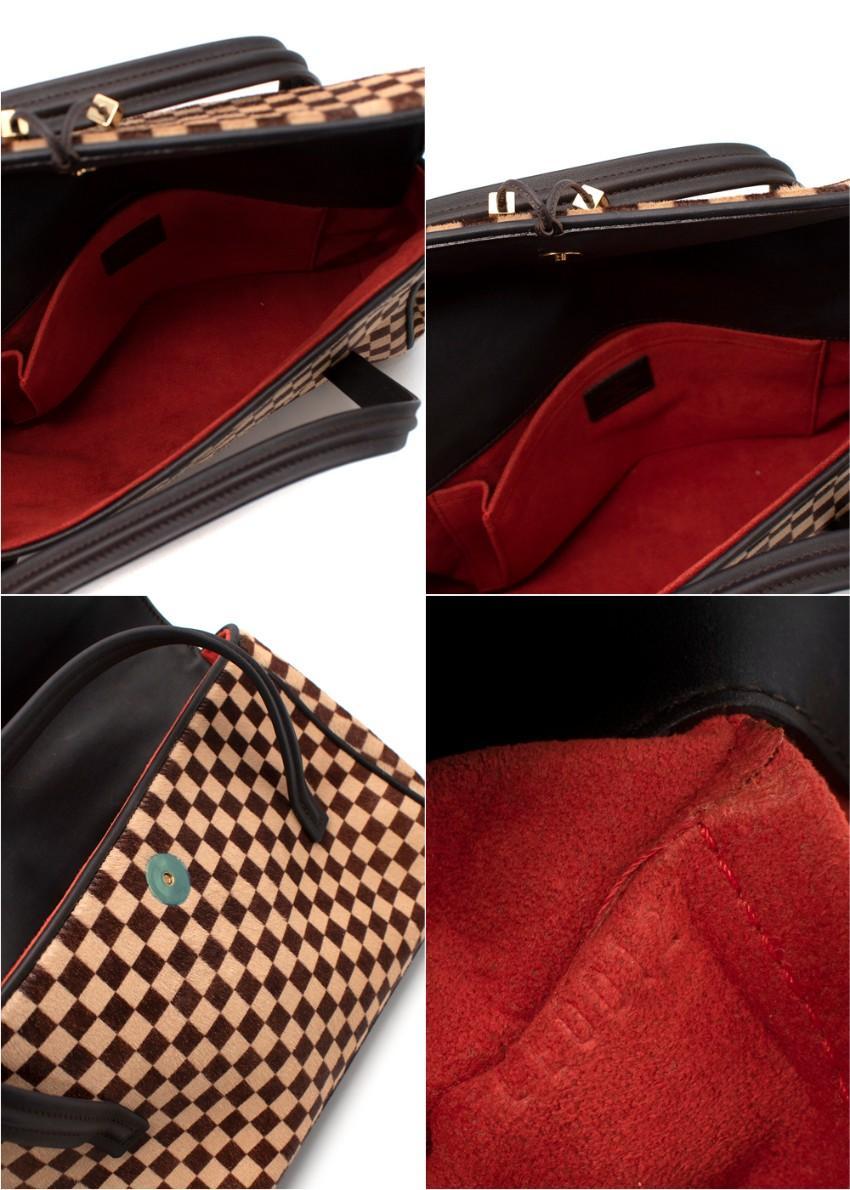 Women's Louis Vuitton Vintage Damier Sauvage Lionne Brown Calf Hair Bag