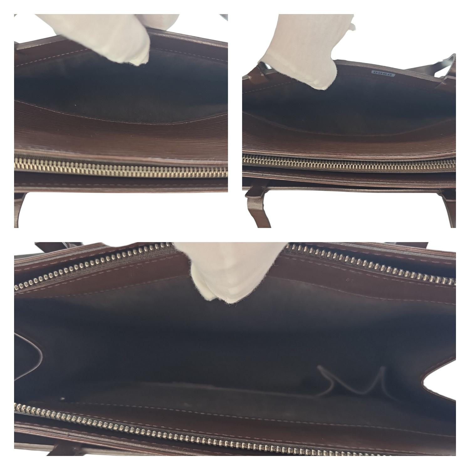 Louis Vuitton Vintage EPI Croisette PM Tote Moka For Sale 2