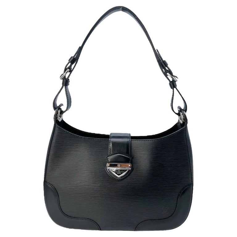 Authentic Louis Vuitton Black EPI Leather Bagatelle PM Shoulder Bag