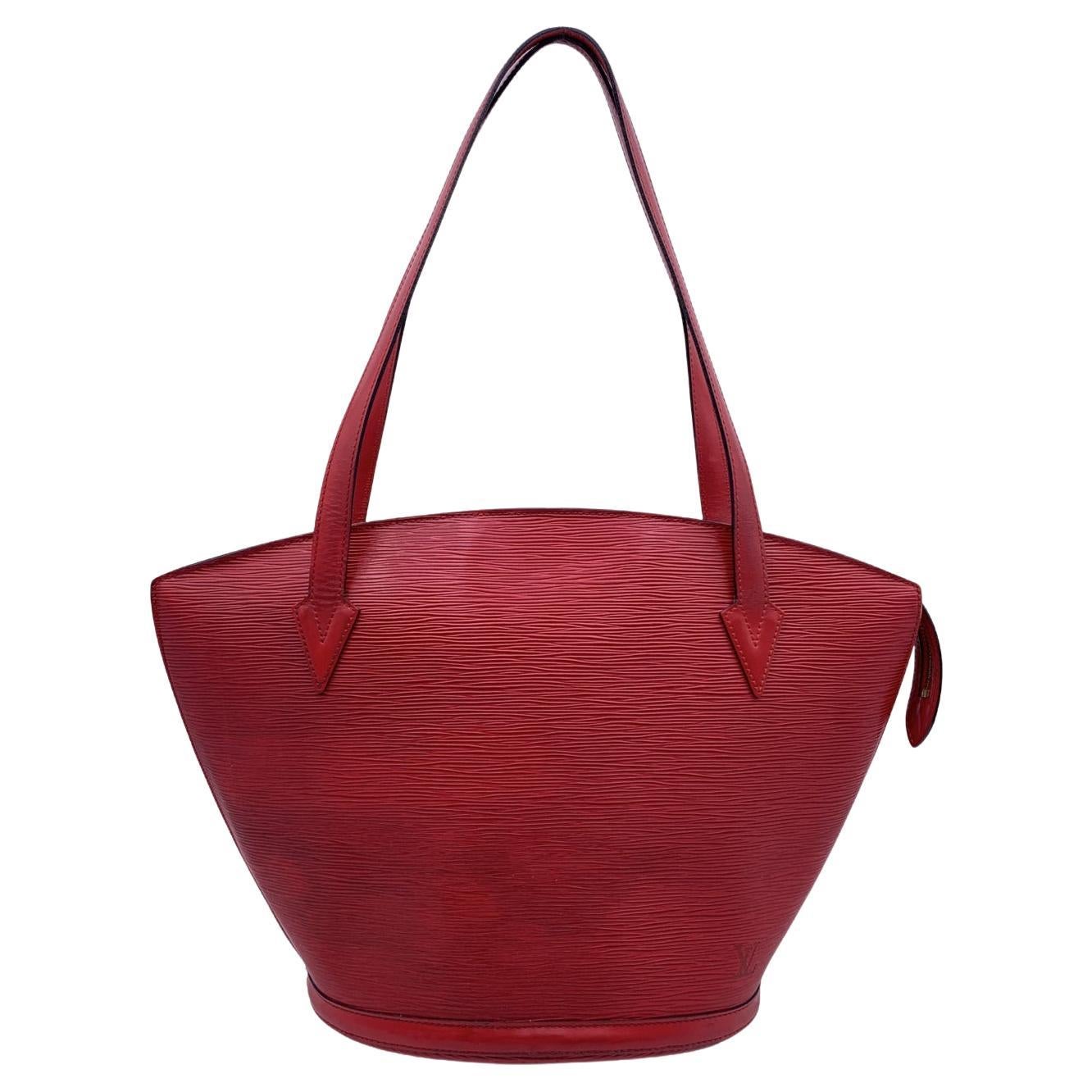 Louis Vuitton Vintage Epi Red Leather Saint Jacques GM Tote Bag For Sale