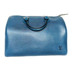 Louis Vuitton Vintage EPI Toledo Blue Speedy 30 Bag